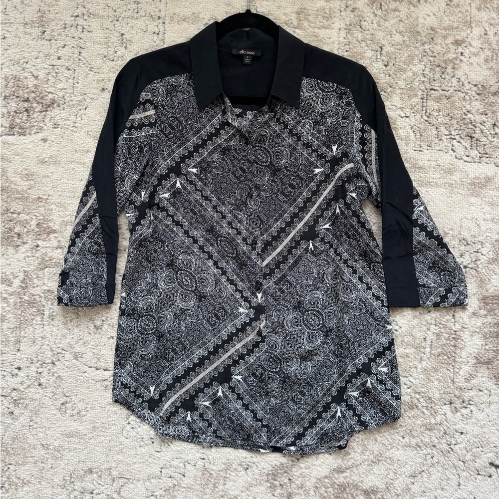 Ella Moss 100% Silk Button-up Shirt